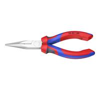 Knipex Pince à becs demi-ronds 25 05 160 – droite, chromée, avec gaine 160 mm