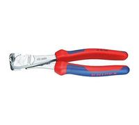 KNIPEX 67 05 140 Pince coupante de devant à forte démultiplication chromée avec gaines bi-matière 140 mm