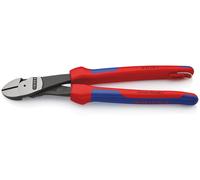 KNIPEX 74 22 250 T Pince coupante latérale de force avec gaines multi-composants, avec œillet de fixation intégré pour la mise en place d'une sécurité anti-chute noir atramenté 250 mm