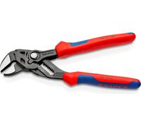 KNIPEX 86 02 180 SB Clé à pinces Pince et clé à vis en un seul outil avec gaines multi-composants grises atramentées 180 mm (carte SB/blister)