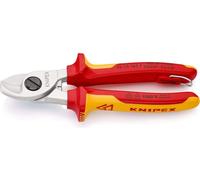 KNIPEX 95 16 165 T BK Cisaille à câbles avec oeillet de fixation chromée VDE 165 mm