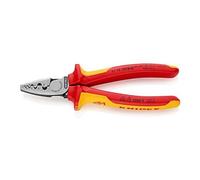 Knipex 97 78 180 Pince à sertir VDE à profils demi-ronds pour embouts de câblage