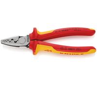 KNIPEX 97 78 180 SB Pince à sertir pour embouts de câbles isolés avec gaines multicomposants, testée VDE 180 mm