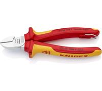 Knipex Coupe-câble de côté avec œillet de fixation chromé, isolé avec des poignées multicomposants, testé VDE; avec œillet de fixation intégré et isolé pour attacher un dispositif anti-chute 160 mm -