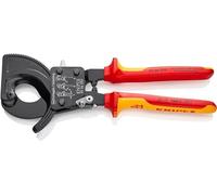 Knipex Coupe-câbles à cliquet, 250 mm, 1000V pour câble Cu et AI jusqu'à 32 mm (240 mm²), coupe-câbles, coupe-fils, forte démultiplication, 95 36 250