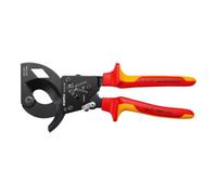 Coupe-câbles à cliquet - 250 mm - D. 32 mm - Isolé - KNIPEX - 9536250