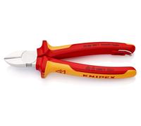 Knipex Coupe-câbles diagonal avec œillet de fixation chromé, isolé avec des poignées multicomposantes, testé VDE; avec œillet de fixation intégré et isolé pour attacher un dispositif anti-chute 180 mm