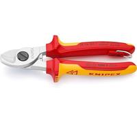 KNIPEX 95 16 165 T BK Cisaille à câbles avec oeillet de fixation chromée VDE 165 mm