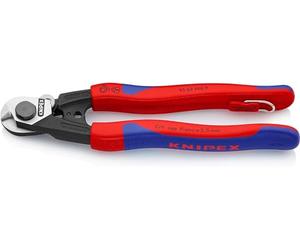Knipex Coupe-câbles forgé avec gaines bi-matière, 95 62 190 T | avec œillet intégré pour fixation d’un dispositif antichute 190 mm