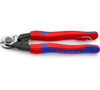 KNIPEX Coupe-câbles forgé en blister avec gaines bi-matière, 95 62 190 T BK | avec œillet intégré pour fixation d’un dispositif antichute 190 mm