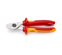 KNIPEX 95 16 165 T BK Cisaille à câbles avec oeillet de fixation chromée VDE 165 mm