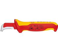 Knipex Couteau de dénudage 98 55 – bi-matière, certifiées VDE, 180 mm