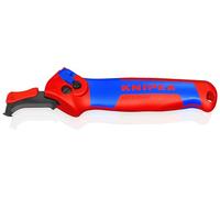 Knipex Couteau de dénudage Nouveau couteau de dénudage à levier d'entrainement avec poignées multimatières 146 mm, 16 50 145 SB