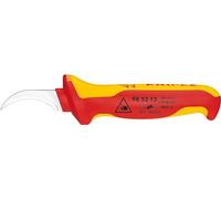 KNIPEX Couteau de dénudage poignée isolante bi-matière, certifiée VDE 190 mm, 98 53 13