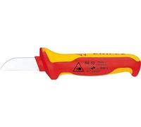KNIPEX Couteau d'électricien pour câbles poignée isolante bi-matière, 98 52 | certifiée VDE 190 mm