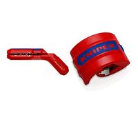 KNIPEX ErgoStrip Outil universel à dégainer (135 mm) 16 95 01 SB & BiX Coupe-tube pour les tubes en plastique et les manchons d’étanchéité Ø20-Ø50 mm, 90 22 10 BK