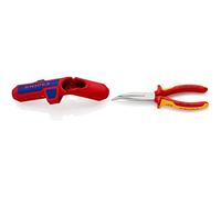 KNIPEX ErgoStrip Outil universel à dégainer (135 mm) 16 95 01 SB & Pince demi-ronde avec tranchant (pince bec de cigogne) Isolées pour 1 000 V (200 mm) 26 26 200 SB (carte LS/blister)