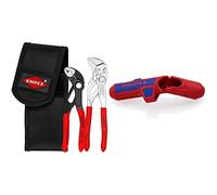 Knipex Jeu de mini-pinces en pochette de ceinture à outils à 2 pièces (carte LS/blister) 00 20 72 V01 & ErgoStrip® Outil universel à dégainer, pour droitiers 135 mm 16 95 01 SB
