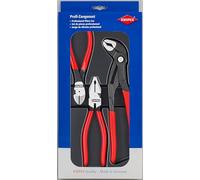 KNIPEX Jeu de pinces à forte démultiplication 1x 02 01 180, 1x 87 01 250, 1x 74 01 160, 00 20 10