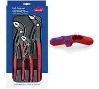 KNIPEX Jeu de pinces Cobra 00 20 09 V02 (carte LS/blister) & ErgoStrip Outil universel à dégainer (135 mm) 16 95 01 SB
