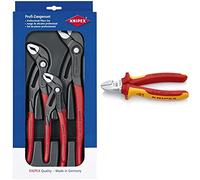 KNIPEX Jeu de pinces Cobra 00 20 09 V02 (carte LS/blister) & Pince coupante de côté Isolées pour 1 000 V (160 mm) 70 06 160