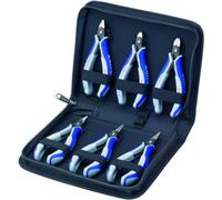 Knipex Jeu de pinces électroniques 00 20 16 P – 6 pièces, 215 mm pour composants électroniques