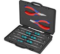 Knipex Jeu de pinces électroniques avec outils pour travaux, 00 20 18 | Sur composants électroniques 8 pièces 215 mm