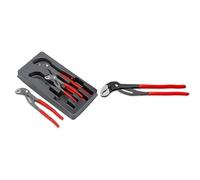 Knipex Jeu de pinces Knipex Cobra® (carte LS/blister) 00 20 09 V02 & Cobra® XL Pince multiprise et clé serre-tubes grise atramentisée, gainées en plastique 400 mm 87 01 400