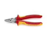 KNIPEX 97 78 180 SB Pince à sertir pour embouts de câbles isolés avec gaines multicomposants, testée VDE 180 mm
