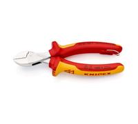 Knipex X-Cut avec anneau de fixation chromé, isolé avec des gaines multicomposants, testé VDE; avec anneau de fixation intégré isolé pour la fixation d'un dispositif anti-chute 160 mm - 7306160TBK