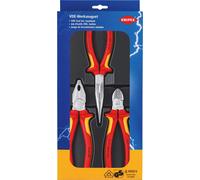 KNIPEX Paquet électrique 3 pièces pince combinée, pince plate + pince à bec latéral