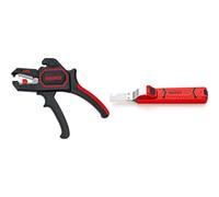 Knipex Pince à dénuder automatique 180 mm 12 62 180 & Outil à dégainer avec lame scalpel boîtier en plastique résistant aux chocs 165 mm 16 20 165 SB