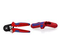 KNIPEX Pince à sertir auto-ajustable pour embouts de câble avec accès latéral (180 mm) 97 53 04 & ErgoStrip Outil universel à dégainer (135 mm) 16 95 01 SB