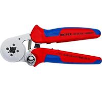 KNIPEX Pince à sertir auto-ajustable pour embouts de câble avec accès latéral chromée avec poignées multimatières 180 mm, 97 55 04