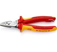 KNIPEX Pince à sertir pour embouts de câble isolées, 97 78 180 T | Avec gaines bi-matière, homologuées VDE; avec œillet de fixation isolé intégré pour