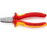 Knipex Pince à sertir pour embouts de câble isolées par, 97 68 145 A | Gaines bi-matière, certifiées VDE 145 mm