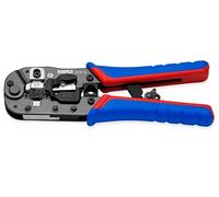 KNIPEX Pince à sertir pour fiches Western RJ45 en blister avec poignées multimatières 190 mm, 97 51 13 SB