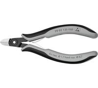 KNIPEX Pince coupante de côté de précision pour l’électronique ESD sur carte LS avec poignées multimatières 125 mm, 79 02 125 ESDSB