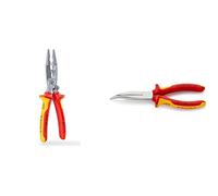 KNIPEX Pince pour installations électriques Isolées pour 1 000 V 13 96 200 & Pince demi-ronde avec tranchant Isolées pour 1 000 V 26 26 200 SB