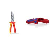 KNIPEX Pince pour installations électriques Isolées pour 1 000 V (200 mm) 13 96 200 & ErgoStrip Outil universel à dégainer (135 mm) 16 95 01 SB