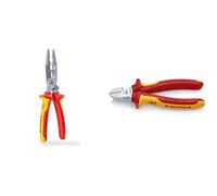 KNIPEX Pince pour installations électriques Isolées pour 1 000 V (200 mm) 13 96 200 & Pince coupante de côté Isolées pour 1 000 V (160 mm) 70 06 160