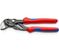 KNIPEX 86 02 180 SB Clé à pinces Pince et clé à vis en un seul outil avec gaines multi-composants grises atramentées 180 mm (carte SB/blister)