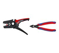 Knipex PreciStrip16 Pince à dénuder automatique 195 mm (carte LS/blister) 12 52 195 SB, Noir & Electronic Super Knips® brunie, avec gaines bi-matière 125 mm 78 61 125
