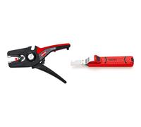 Knipex PreciStrip16 Pince à dénuder automatique 195 mm (carte LS/blister) 12 52 195 SB, Noir & Outil à dégainer avec lame scalpel boîtier en plastique résistant aux chocs 165 mm 16 20 165 SB
