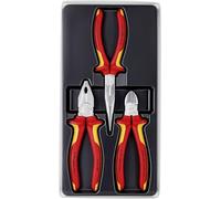 Assortiment de 3 outils - Jeu électricien - Bi-matière - Chromé - Isolés 1000V KNIPEX - 002012