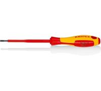 KNIPEX Tournevis pour vis à fente poignée isolante bi-matière, certifiée VDE 202 mm, 98 20 35