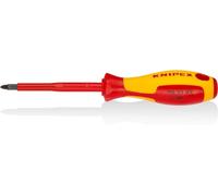 KNIPEX Tournevis pour vis à tête cruciforme Pozidriv poignée isolante bi-matière, certifiée VDE 212 mm, 98 25 02