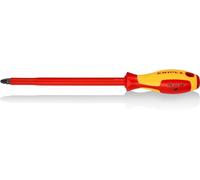 KNIPEX Tournevis pour vis à tête cruciforme Pozidriv poignée isolante bi-matière, certifiée VDE 320 mm, 98 25 04