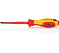 KNIPEX Tournevis (Slim) pour vis à tête cruciforme Phillips poignée isolante bi-matière, certifiée VDE 212 mm, 98 24 02 SL