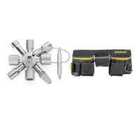 Knipex TwinKey® Clé universelle pour armoires de commande pour toutes les armoires et systèmes & Stanley 1-96-178 Porte Outils en Toile 600 x 600 deniers - Nombreuses Poches